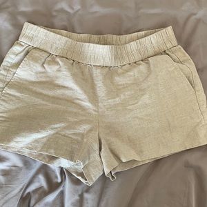 J crew linen tan shimmer shorts size 2